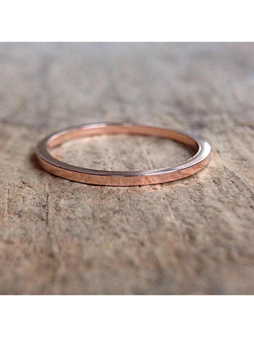 Square 14K Rose Gold Filled Stacking Rings